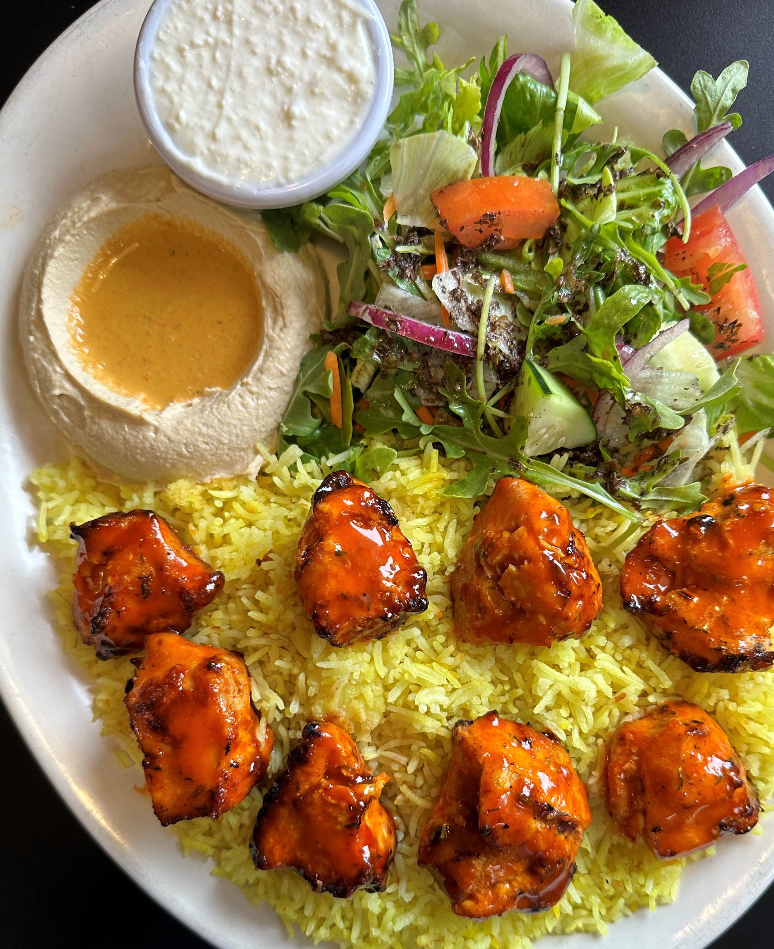 Grilled lamb kebab skewers